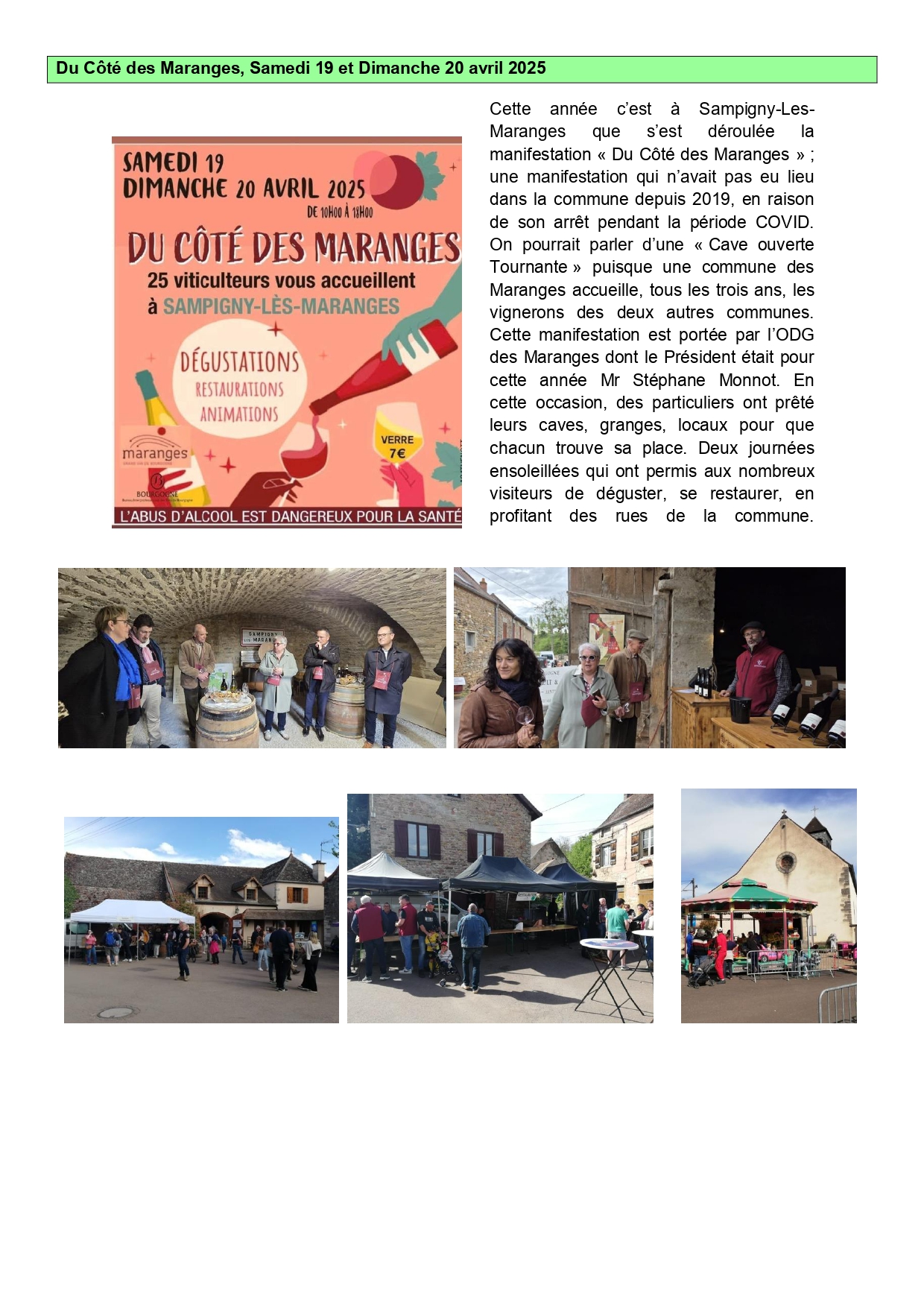 Du Côté des Maranges, Samedi 19 et Dimanche 20 avril 2025     
